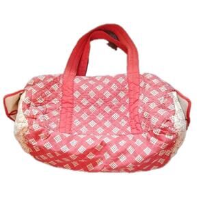 Vintage Tote Duffle Diaper bag Debbie Mumm Fabric. Pockets Zipper Rust Colors